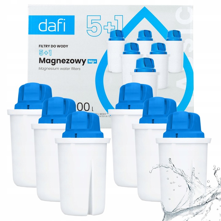Filtr do wody Dafi Classic magnezowe MG+ do dzbanka Crystal - 6 sztuk