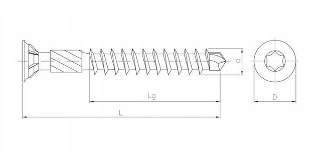 WKRĘT KONFIRMAT do płyty meblowej drewna 4x50 TORX 200 szt +GRATIS BIT