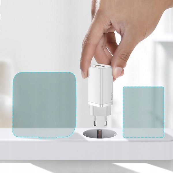 Ładowarka sieciowa Baseus GaN2 USB-A, USB-C PD, QC, zasilacz, kostka 65W