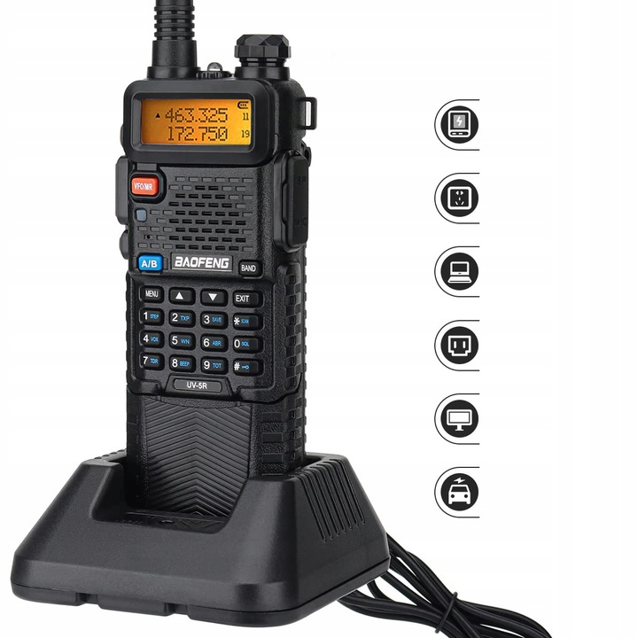 Baofeng UV-5R 8W 3800mAh KRÓTKOFALÓWKA RADIOTELEFON WALKIE TALKIE SKANER