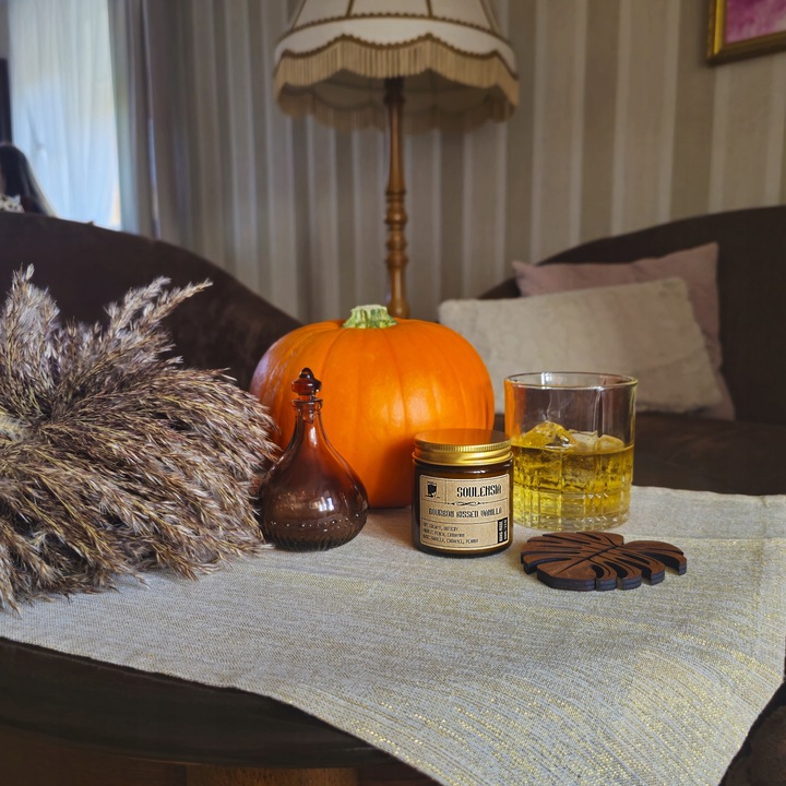 Zestaw Jesień Świece Sojowe na prezent w słoiku, handmade, 4x Świeca 100 ml