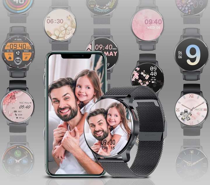 Zegarek Smartwatch Damski EKG Glukoza HRV BMI AMOLED CIŚNIENIOMIERZ ROZMOWY