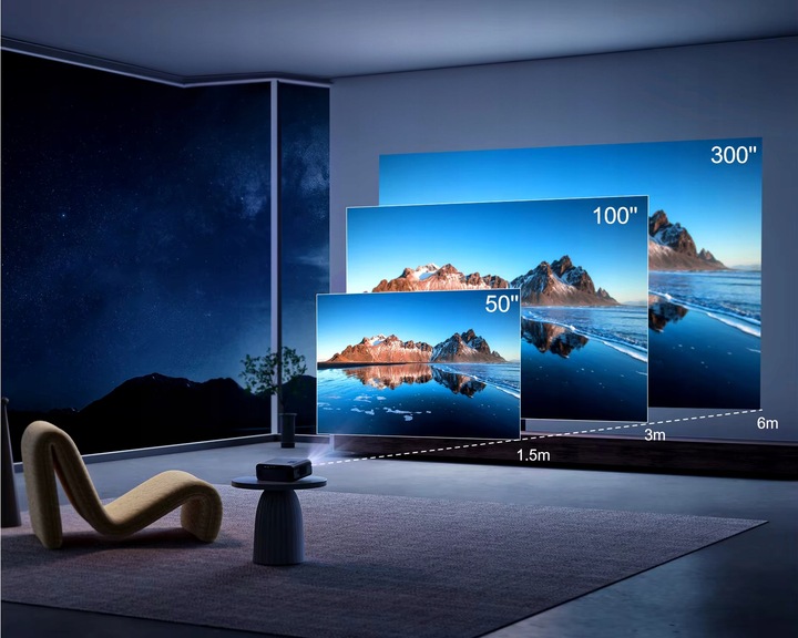 PRZENOŚNY PROJEKTOR RZUTNIK GŁOŚNIK MaxSHOW ANDROID SMART TV WIFI FULLHD 4K