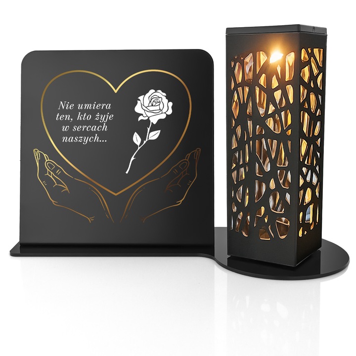 Znicz Solarny Led z Personalizacją na Grób Mamy Taty Babci Dziadka