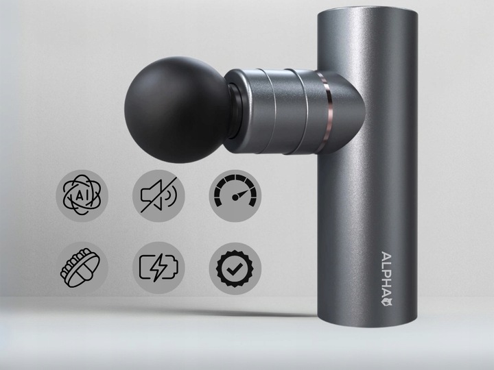 Pistolet do Masażu Alpha Pro TRYB AI 3x2000 mAh - Masażer do Pleców i Ciała