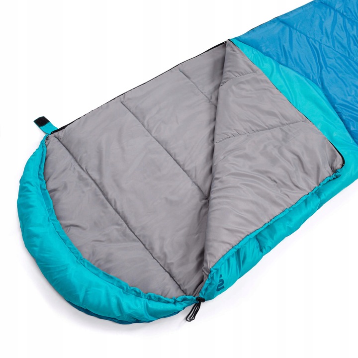 ŚPIWÓR TURYSTYCZNY KOŁDRA Z KAPTUREM PODUSZKĄ SAFARI METEOR lewy