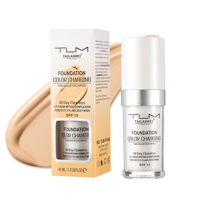 Podkład zmieniający kolor TLM Płynna baza Zmiana makijażu na Twój 30ml