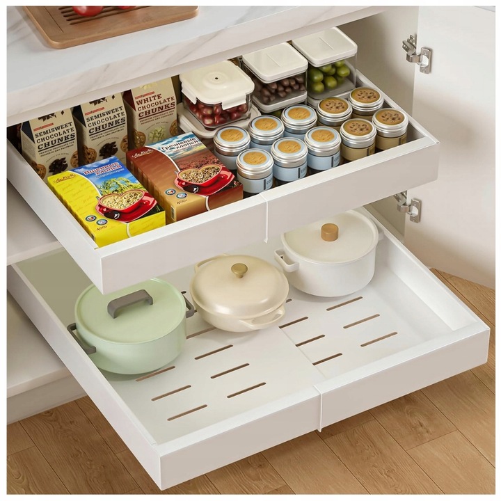 SZUFLADA KUCHENNA WYSUWANA 32-50CM REGULOWANA WYSUWANY KOSZ KUCHENNY