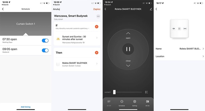 Sterownik rolet TUYA WIFI dopuszkowy procentowy V3