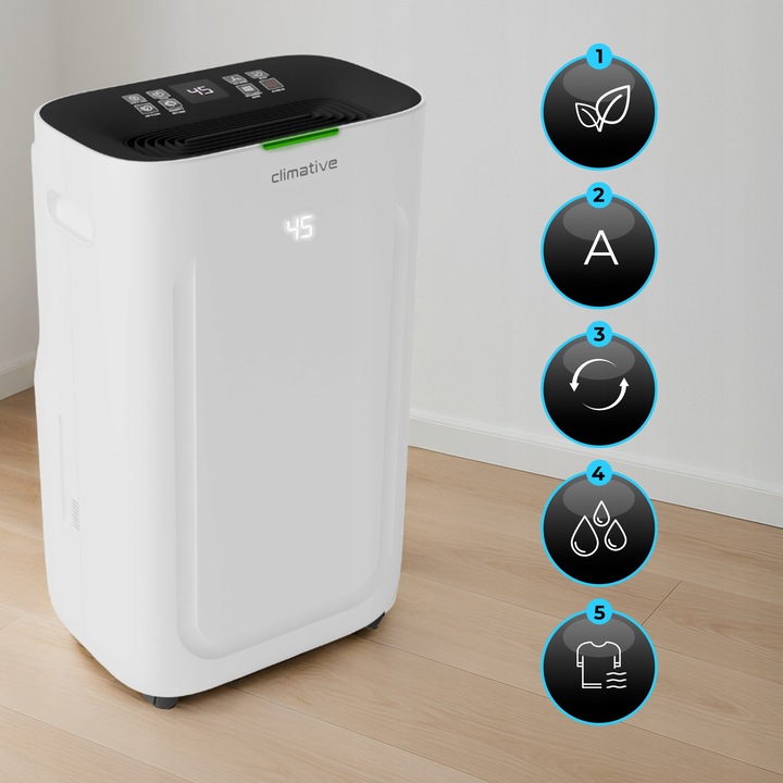 Osuszacz powietrza 20l oczyszczacz 2w1 Silent UV ION WiFi HEPA do 50m²