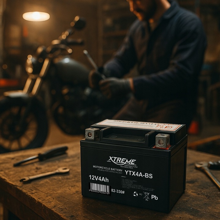 AKUMULATOR MOTOCYKLOWY XTREME 12V 4Ah BEZOBSŁUGOWY SKUTER MOTOR QUAD ATV