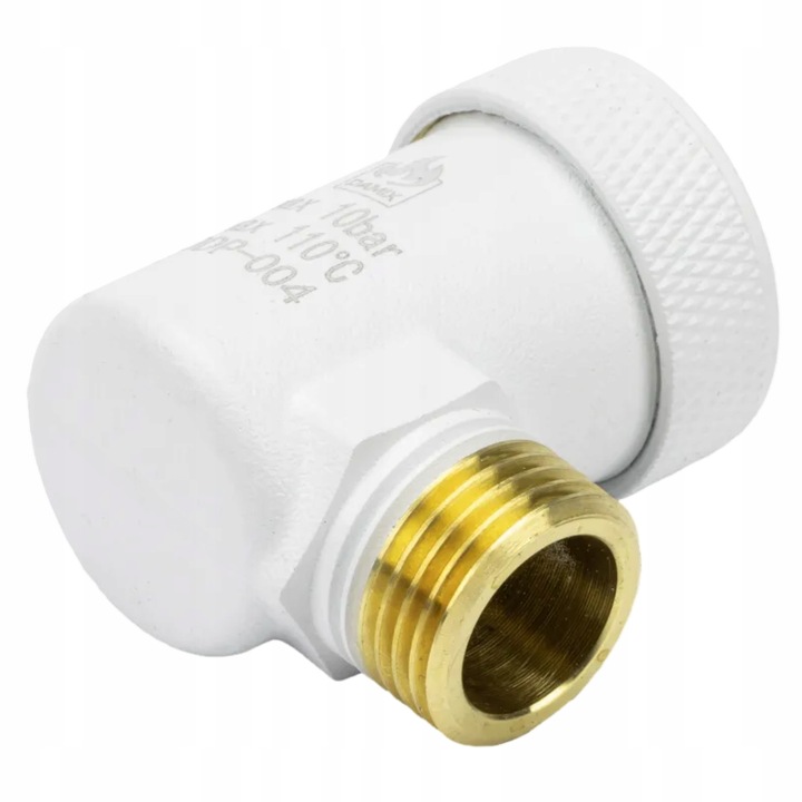 ODPOWIETRZNIK AUTOMATYCZNY AUTOMAT 1/2" CALA KĄTOWY BOCZNY BIAŁY