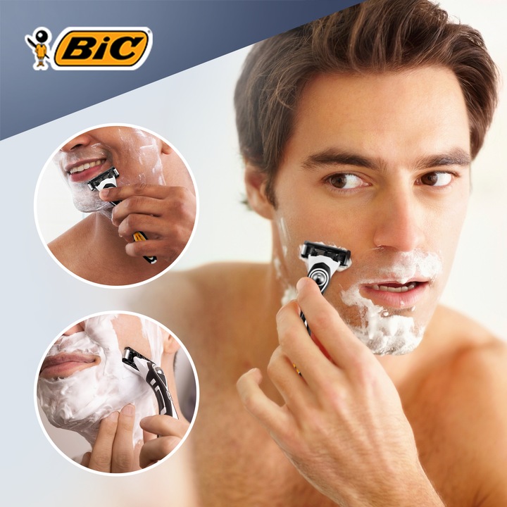 BIC HYBRID 5 FLEX WKŁADY DO MASZYNEK OSTRZA NOŻYKI ZESTAW BLISTER x8
