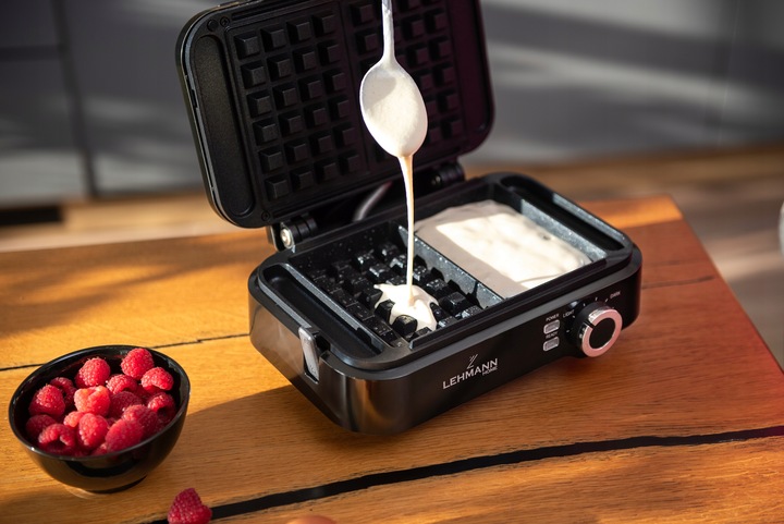 GOFROWNICA 2 DUŻE CHRUPIĄCE GOFRY MOCNA 2000W NIEPRZYWIERAJĄCA POWŁOKA