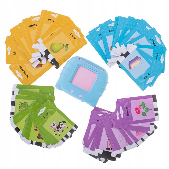 Czytnik Kart Nauka Słów Języka Angielskiego dla Dzieci 112 Kart 224 Słówek