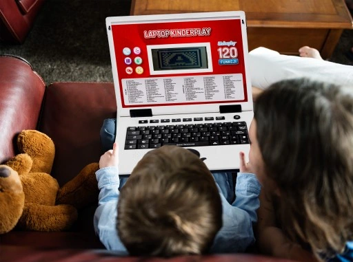 LAPTOP EDUKACYJNY DLA DZIECI KINDERPLAY NAUKA LICZENIA LITERKI GRY 120