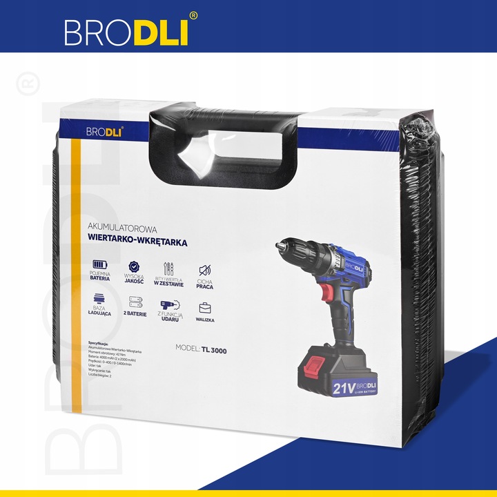 WIERTARKO WKRĘTARKA AKUMULATOROWA UDAROWA 2 BATERIE BAZA ŁADUJĄCA