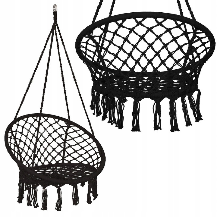 FOTEL WISZĄCY HUŚTAWKA OGRODOWA BOCIANIE GNIAZDO BOHO DO DOMU OGRODU 120CM