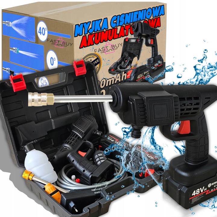 MYJKA CIŚNIENIOWA AKUMULATOROWA 2AH MYJKA SAMOCHODOWA PIANOWNICA WĄŻ