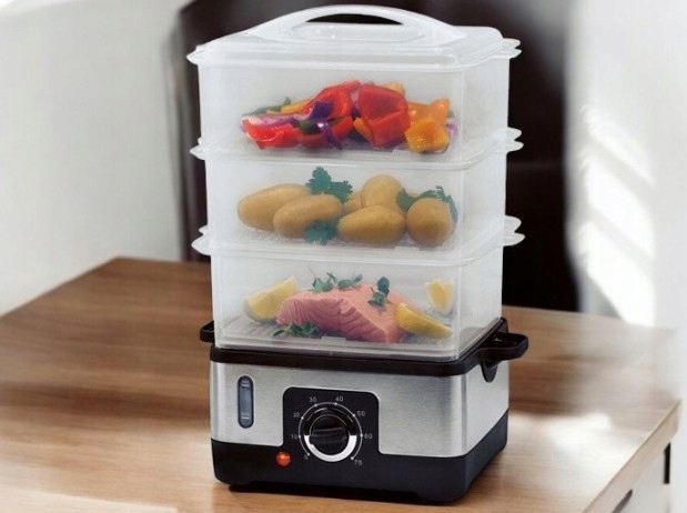 PAROWAR ELEKTRYCZNY URZĄDZENIE DO GOTOWANIA NA PARZE 950W 9L MINUTNIK