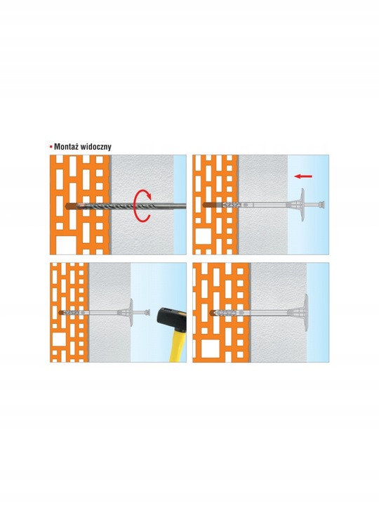 Kołki łączniki dyble izolacji do styropianu LTX fi 10 - 22 cm 100 szt.