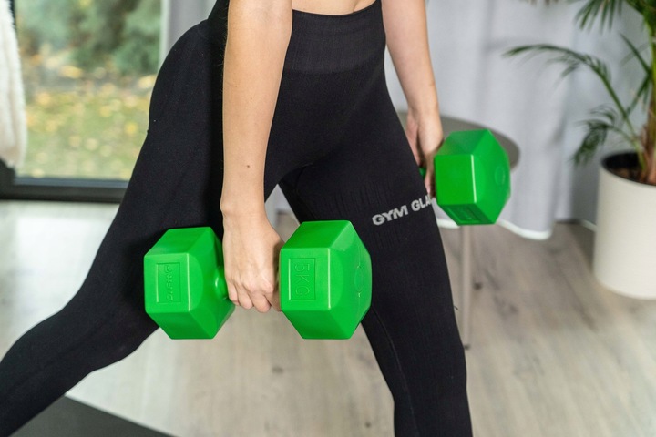 DrFit Hantle ciężarki do ćwiczeń fitness sześciokątne zestaw 2x 5kg zielone