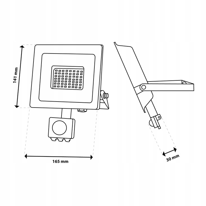 HALOGEN NAŚWIETLACZ LED 50W ZEWNĘTRZNY LAMPA Z CZUJNIKIEM RUCHU Garaż