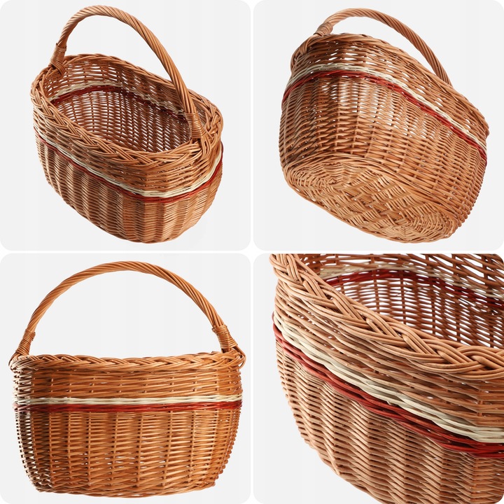 KOSZ WIKLINOWY KOSZYK NA GRZYBY ZAKUPY PIKNIK OWOCE Z WIKLINY DUŻY EKO