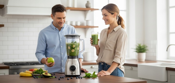 Blender kielichowy mocny Łucznik BL-1000 1,85l 1000W stal INOX kruszy