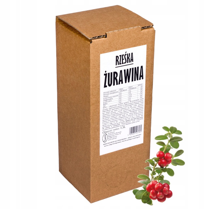 sok z żurawiny 100% żurawinowy żurawina NFC 1,5L bez chemii prozdrowotny