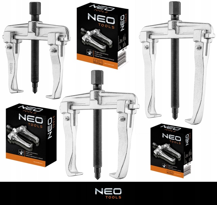 NEO KPL. ŚCIĄGACZ DO ŁOŻYSK DWURAMIENNY ZESTAW 3 SZTUKI REGULACJA ROZSTAWU