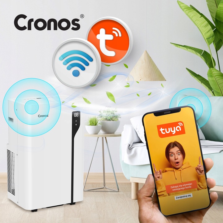 KLIMATYZATOR PRZENOŚNY POKOJOWY KLIMA MOBILNA KLIMATYZACJA WiFi 4,1kW 3w1