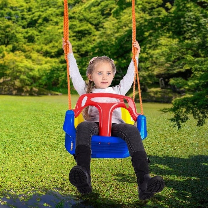 Huśtawka Ogrodowa Modułowa domowa dla Dzieci 3w1 Mocna na Linach Bezpieczna