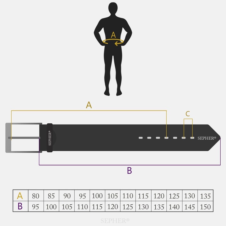 Skórzany pasek męski BRĄZOWY szeroki do spodni 85