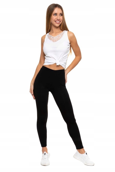 LEGGINSY DAMSKIE CZARNE ELASTYCZNE OCIEPLANE WYSOKI STAN GETRY MORAJ