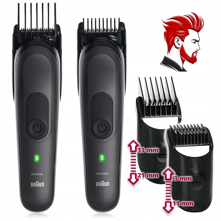 TRYMER MASZYNKA DO WŁOSÓW BRODY NOSA USZU GOLARKA BRAUN SERIES 7 -