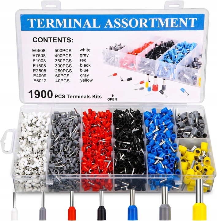 ZACISKARKA PRASKA TULEJEK KONEKTORÓW KOŃCÓWEK KABLI PRZEWODÓW ZESTAW