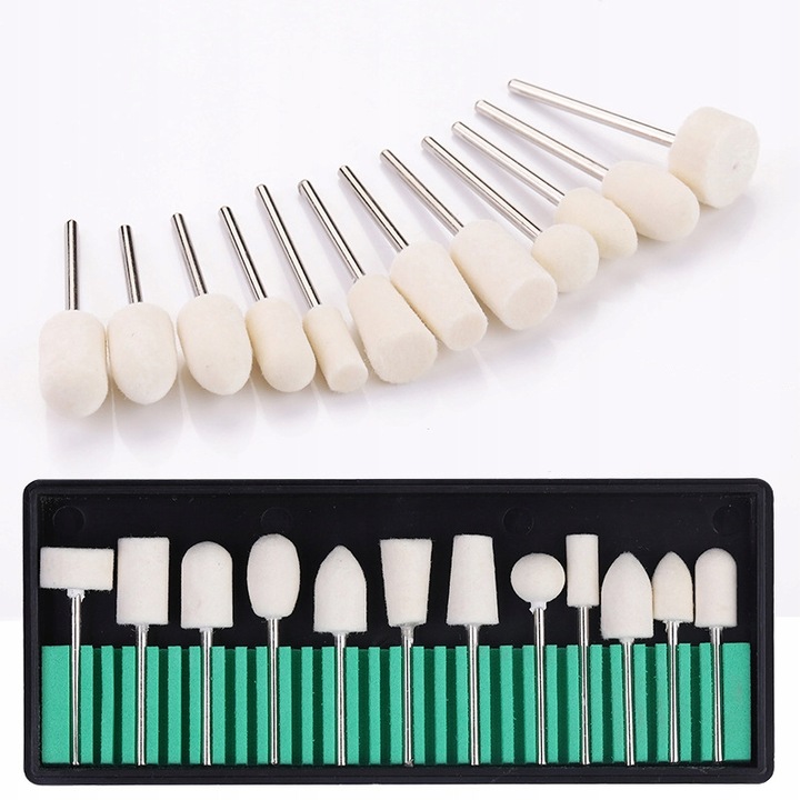 Frezy do Skórek Paznokci Zestaw Manicure Diamentowe Kamienne Filcowe 117szt