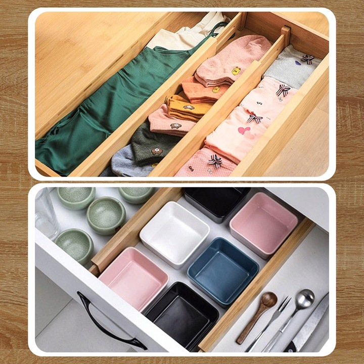 ZESTAW 4x ORGANIZER DO SZUFLADY NA SKARPETKI KUCHENNY DO SZUFLAD