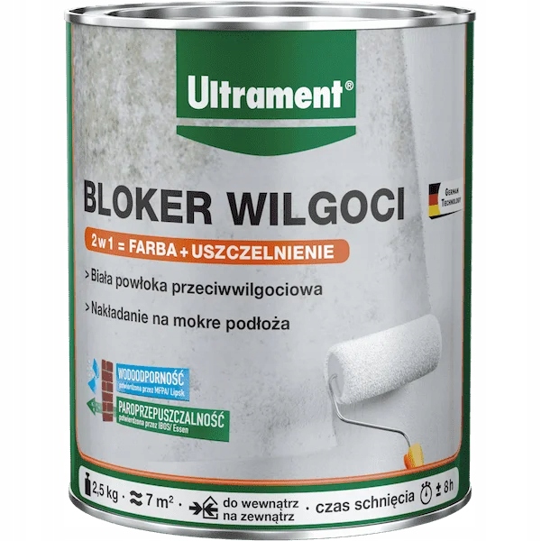 POWŁOKA IZOLUJĄCA BLOKER FARBA ZABEZPIECZENIE PRZED WILGOCIĄ DO ŚCIAN 1kg