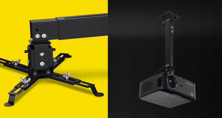 UCHWYT WIESZAK do projektora Sufitowy Ścienny CZARNY OVERMAX 2w1