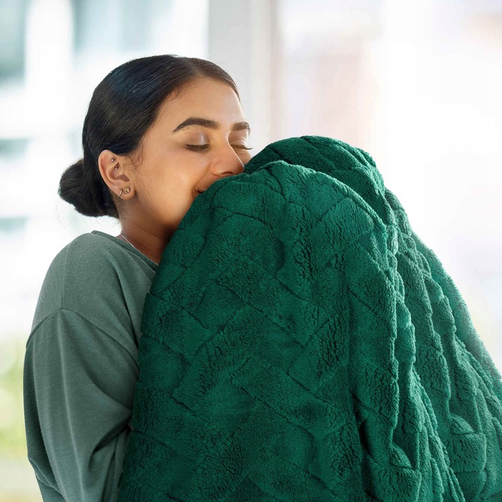 Bardzo GRUBY Koc Narzuta na Łóżko 170x210 PUSZYSTY Miękki Ciepły PREMIUM