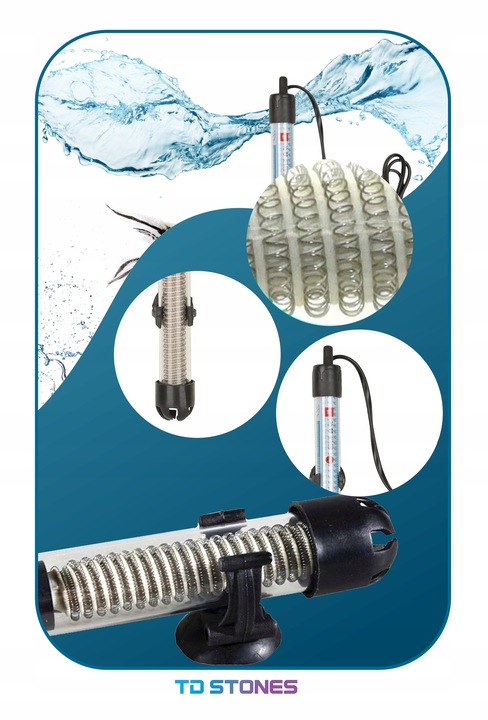 GRZAŁKA DO AKWARIUM 100W Z TERMOSTATEM WYDAJNA AKWARIUM 50-100L