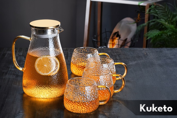 DZBANEK DO HERBATY szklany ZAPARZACZ Z SITEM FILTREM Kuketo Maiden