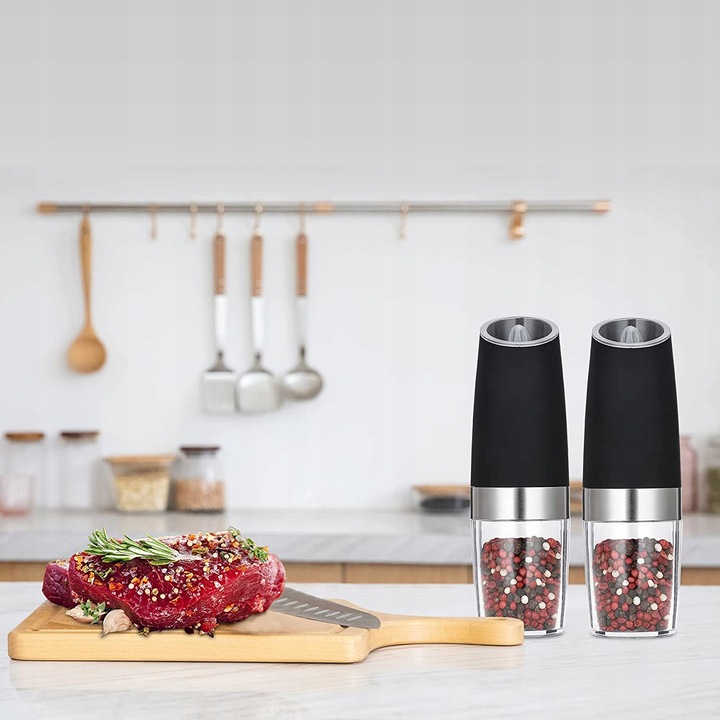 Młynek Elektryczny do Soli i Pieprzu Zestaw 2 Młynków do Mielenia Przypraw