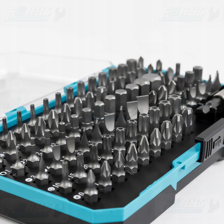 Zestaw bitów 85 el. TORX, IMBUS, SPLINE, PH, PZ, SL FR2358