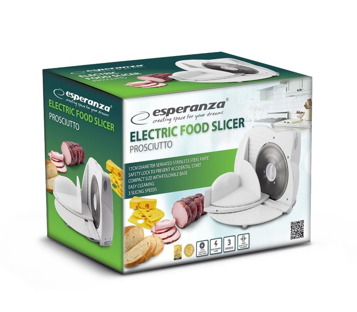 ELEKTRYCZNA KRAJALNICA PROSCIUTTO biała do pieczywa wędlin serów
