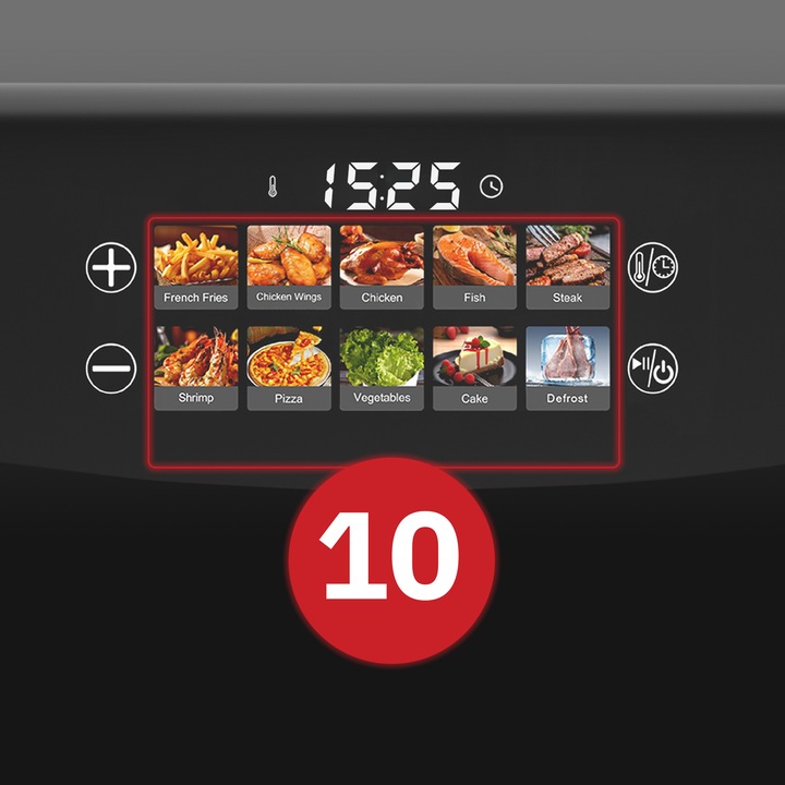 FRYTKOWNICA BEZTŁUSZCZOWA AIR FRYER 8,8L NIEPRZYWIERAJĄCA WEBBER 10 P