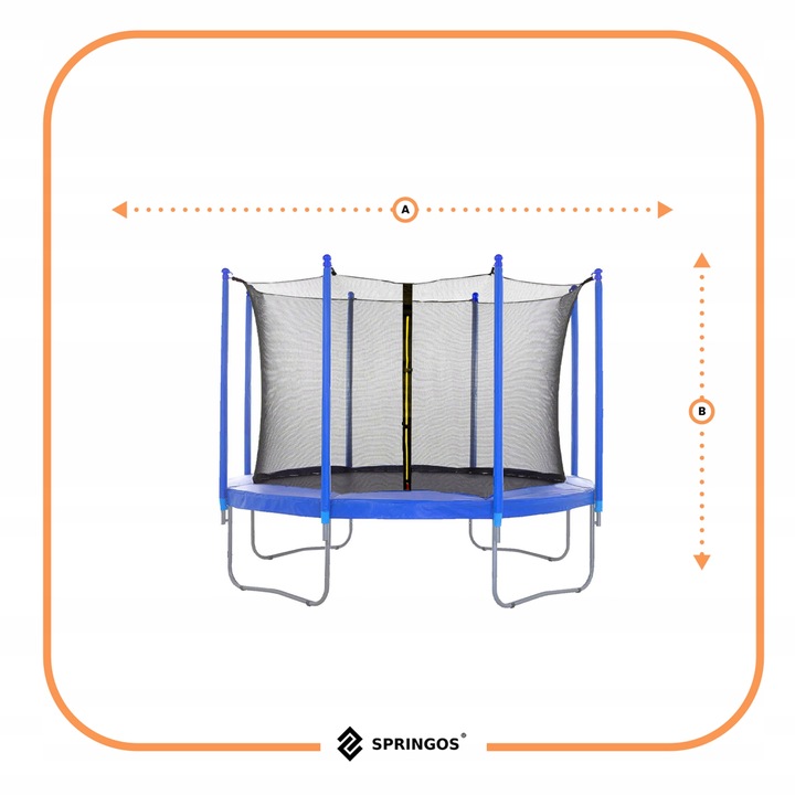 SIATKA DO TRAMPOLINY WEWNĘTRZNA MOCNA OCHRONNA na 8 SŁUPKÓW 304-312 cm 10FT
