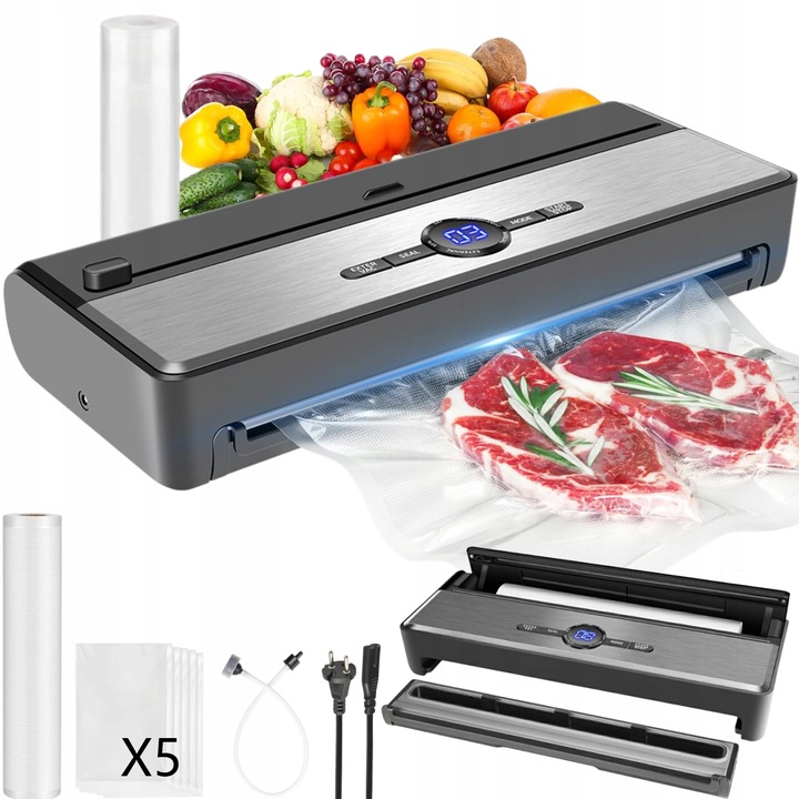 ZGRZEWARKA PRÓŻNIOWA PAKOWARKA DO ŻYWNOŚCI AUTOMATYCZNA+WORKI i FOLIA